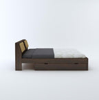 STRATA FURNITURE Sheesham Wood King Size Bed with Drawer and Headboard Storage for Bedroom Living Room Home Wooden Double Bed Cot Palang Furniture (Walnut Finish)
