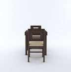 STRATA FURNITURE Solid Sheesham Wood 2 Seater Dining Table Set with Cushioned Chairs - 2 Chairs and 1 Table Dining Set for Dining Room Living Room Home Office Hotels Restaurant (Walnut Finish)