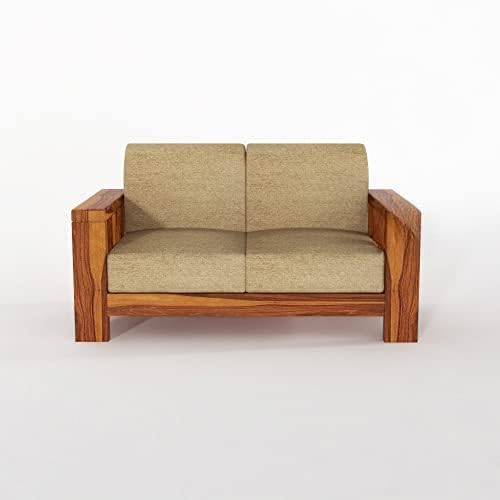 STRATA FURNITURE Solid Sheesham Wood 6 Seater Sofa Set for Living Room Bedroom Furniture Six Seater Sofa Wooden 3+2+1 Seater Sofa Couch for Home, Hall, and Office (Natural Finish)