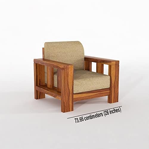 STRATA FURNITURE Solid Sheesham Wood 6 Seater Sofa Set for Living Room Bedroom Furniture Six Seater Sofa Wooden 3+2+1 Seater Sofa Couch for Home, Hall, and Office (Natural Finish)