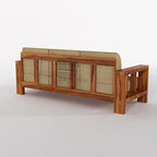STRATA FURNITURE Solid Sheesham Wood 6 Seater Sofa Set for Living Room Bedroom Furniture Six Seater Sofa Wooden 3+2+1 Seater Sofa Couch for Home, Hall, and Office (Natural Finish)