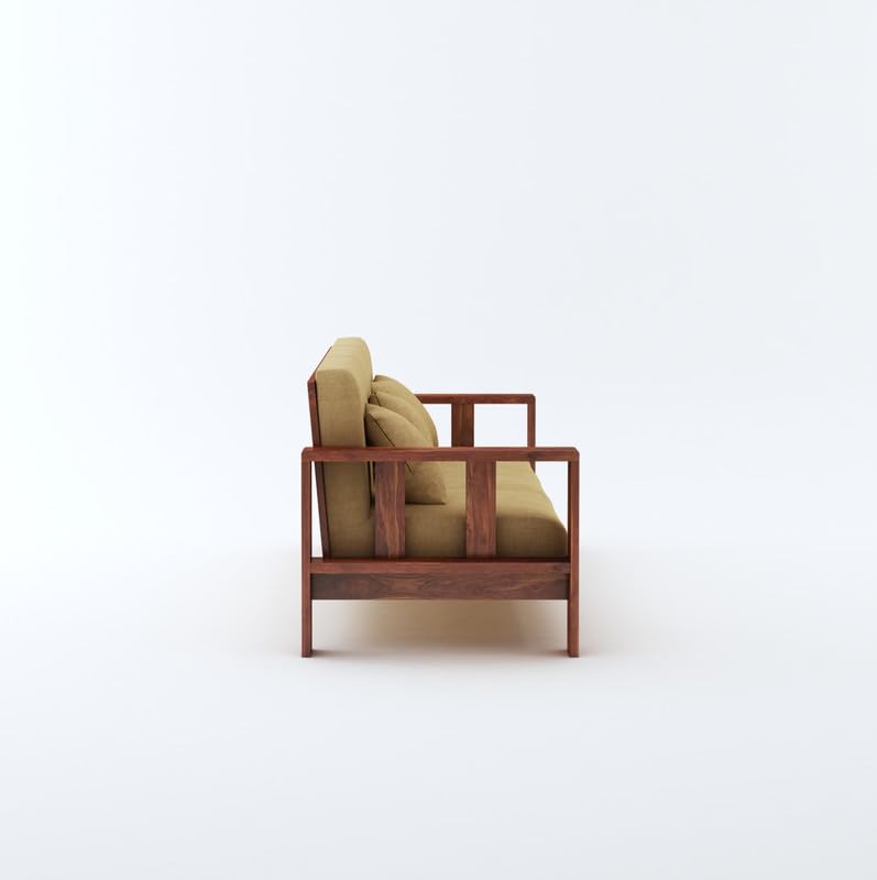 STRATA FURNITURE Sheesham Wood 3 Seater Sofa Set for Hall Home Office Living Room Solid Wooden Three Seater Sofa Set Furniture (Honey Finish) Visit the STRATA FURNITURE Store