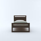 STRATA FURNITURE Sheesham Wood Single Size Bed Without Storage for Bedroom Living Room Home Wooden Headboard Palang Bed (Walnut Finish)