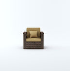 STRATA FURNITURE Sheesham Wood 1 Seater Sofa Set for Living Room Home Office Solid Wooden Single Seater Sofa Set Furniture (Walnut Finish)
