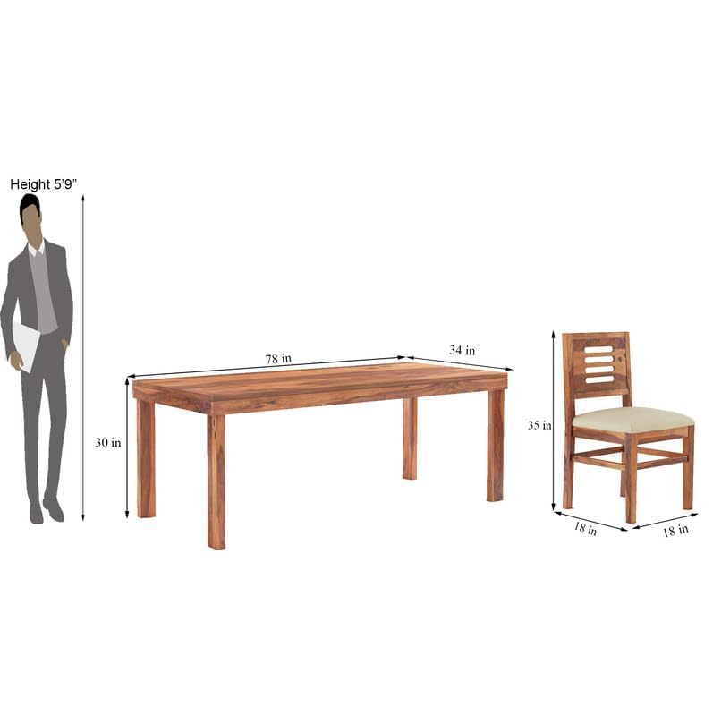 STRATA FURNITURE Solid Sheesham Wood 8 Seater Dining Table Set with Cushioned Chairs - 8 Chairs and 1 Table Dining Set for Dining Room Living Room Home Office Hotels Restaurant (Honey Finish)