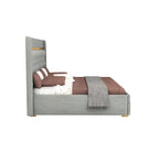 STRATA FURNITUR Sheesham Wood Queen Size Bed with Hydraulic Box Storage and Upholstery Tufted Headboard | Wooden Double Bed Cot Palang Furniture for Bedroom, Hotels, Living Room, and Home (Grey)