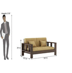STRATA FURNITURE Sheesham Wood 5 Seater Sofa Set for Hall Home Office Living Room Solid Wooden 3+2 Seater Sofa Set Furniture (Walnut Finish)