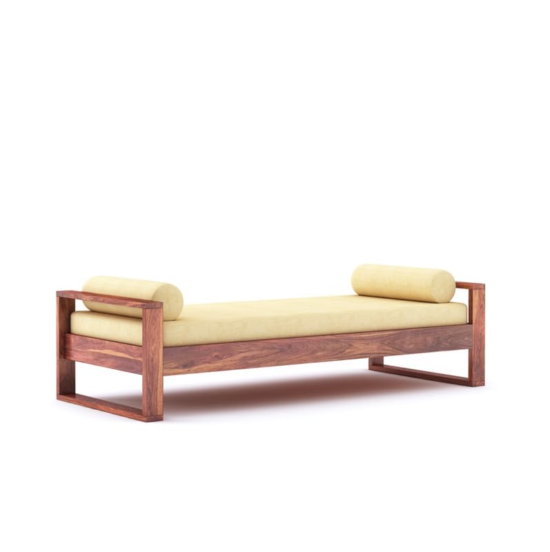 STRATA FURNITURE Sheesham Wood Diwan Bed for Bedroom Living Room (Honey Finish), Single