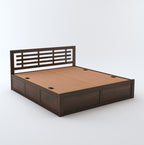 STRATA FURNITURE Sheesham Wood King Size Bed with Box Storage and Headboard for Bedroom Living Room Home Wooden Double Bed Cot Palang Furniture (Walnut Finish)