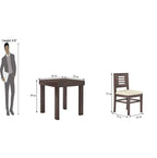 STRATA FURNITURE Solid Sheesham Wood 2 Seater Dining Table Set with Cushioned Chairs - 2 Chairs and 1 Table Dining Set for Dining Room Living Room Home Office Hotels Restaurant (Walnut Finish)