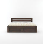 STRATA FURNITURE Sheesham Wood King Size Bed with Drawer Storage and Headboard for Bedroom Living Home Room Wooden Double Bed Cot Palang Furniture (Walnut Finish)