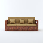 STRATA FURNITURE Sheesham Wood 7 Seater Sofa Set for Living Room Home Office Solid Wooden 3+2+1+1 Seater Sofa Set Furniture (Honey Finish)