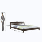 STRATA FURNITURE Sheesham Wood King Size Platform Bed Without Storage for Bedroom Living Room Home Hotel Wooden Double Bed Cot Palang Low Height Bed Furniture (Walnut Finish)