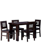 Sheesham Wood 4 Seater Dining Table Set with 4 Chairs for Home Warm Chestnut Finish, Brown