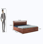 STRATA FURNITURE Sheesham Wood Queen Size Bed with Hydraulic Storage for Home Living Room Bedroom Wooden Double Bed Cot Palang Furniture (Honey Finish)