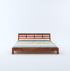 STRATA FURNITURE Sheesham Wood King Size Platform Bed Without Storage for Bedroom Living Room Home Wooden Double Cot Palang Low Height Bed Furniture (Honey Finish)