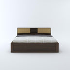 STRATA FURNITURE Sheesham Wood King Size Bed with Drawer and Headboard Storage for Bedroom Living Room Home Wooden Double Bed Cot Palang Furniture (Walnut Finish)