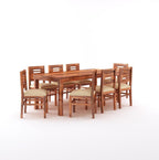 STRATA FURNITURE Solid Sheesham Wood 8 Seater Dining Table Set with Cushioned Chairs - 8 Chairs and 1 Table Dining Set for Dining Room Living Room Home Office Hotels Restaurant (Honey Finish)