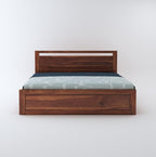 STRATA FURNITURE Sheesham Wood King Size Bed with Hydraulic Storage for Home Living Room Bedroom Wooden Double Bed Cot Palang Furniture (Honey Finish)