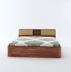 STRATA FURNITURE Sheesham Wood King Size Bed with Hydraulic and Headboard Storage for Living Room Home Bedroom Wooden Double Bed Cot Palang Furniture (Honey Finish)