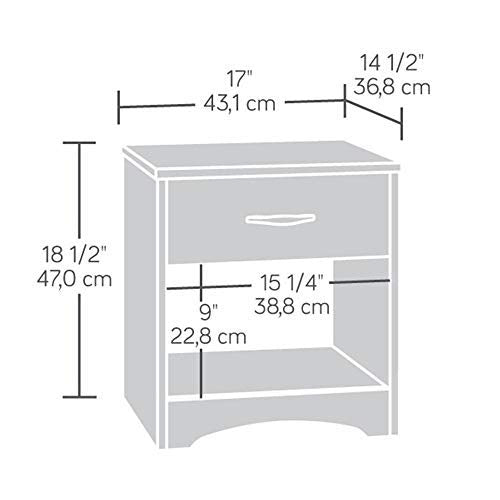 STRATA FURNITURE Sheesham Wood Bedside Table with Drawer and Shelf Storage Wooden Night Stand for Bedroom Living Room Home (Dark Brown Finish)