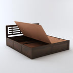 STRATA FURNITURE Sheesham Wood King Size Bed with Box Storage and Headboard for Bedroom Living Room Home Wooden Double Bed Cot Palang Furniture (Walnut Finish)