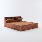 STRATA FURNITURE Sheesham Wood King Size Bed with Hydraulic and Headboard Storage for Living Room Home Bedroom Wooden Double Bed Cot Palang Furniture (Honey Finish)