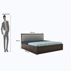 STRATA FURNITURE Sheesham Wood Queen Size Bed with Hydraulic and Cushion Headboard Storage for Living Room Home Bedroom | Wooden Double Bed Cot Palang Furniture (Honey Finish)