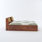 STRATA FURNITURE Sheesham Wood King Size Bed with Hydraulic and Headboard Storage for Living Room Home Bedroom Wooden Double Bed Cot Palang Furniture (Honey Finish)