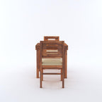 STRATA FURNITURE Solid Sheesham Wood 2 Seater Dining Table Set with Cushioned Chairs - 2 Chairs and 1 Table Dining Set for Dining Room Living Room Home Office Hotels Restaurant (Honey Finish)