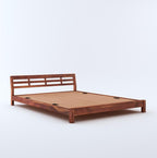 STRATA FURNITURE Sheesham Wood King Size Platform Bed Without Storage for Bedroom Living Room Home Wooden Double Cot Palang Low Height Bed Furniture (Honey Finish)
