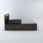 STRATA FURNITURE Sheesham Wood Queen Size Bed with Hydraulic Storage for Home Living Room Bedroom Wooden Double Bed Cot Palang Furniture (Walnut Finish)