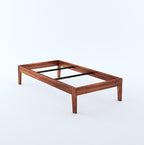 STRATA FURNITURE Sheesham Wood Single Size Bed Without Storage for Bedroom Living Room Home Wooden Palang Bed (Honey Finish)