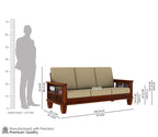 STRATA FURNITURE Sheesham Wood 3 Seater Sofa Set for Living Room Home Office Solid Wood Sofa Set Furniture Wooden Sofa Set 3 Seater (Honey Finish)