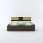 STRATA FURNITURE Sheesham Wood Queen Size Bed with Hydraulic and Headboard Storage for Living Room Home Bedroom Wooden Double Bed Cot Palang Furniture (Walnut Finish)