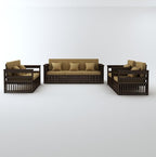 STRATA FURNITURE Sheesham Wood 7 Seater Sofa Set for Living Room Home Office Solid Wooden 3+2+1+1 Seater Sofa Set Furniture (Walnut Finish)