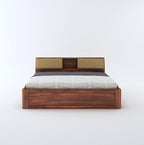 STRATA FURNITURE Sheesham Wood King Size Bed with Drawer and Headboard Storage for Bedroom Living Room Home Wooden Double Bed Cot Palang Furniture (Honey Finish)