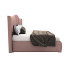 STRATA FURNITUR Sheesham Wood Queen Size Platfrom Bed with Box Storage and Upholstered Headboard | Stylish Wooden Double Bed Cot Palang Furniture for Bedroom, Hotel, Living Room and Home (Onion Pink)