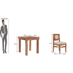 STRATA FURNITURE Solid Sheesham Wood 2 Seater Dining Table Set with Cushioned Chairs - 2 Chairs and 1 Table Dining Set for Dining Room Living Room Home Office Hotels Restaurant (Honey Finish)