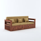 STRATA FURNITURE Sheesham Wood 7 Seater Sofa Set for Living Room Home Office Solid Wooden 3+2+1+1 Seater Sofa Set Furniture (Honey Finish)