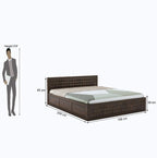 STRATA FURNITURE Sheesham Wood Diamond King Size Bed with Box Storage and Headboard for Bedroom Living Room Home Wooden Double Bed Cot Palang Furniture (Walnut Finish)
