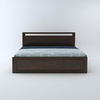 STRATA FURNITURE Sheesham Wood Queen Size Bed with Hydraulic Storage for Home Living Room Bedroom Wooden Double Bed Cot Palang Furniture (Walnut Finish)