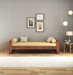 STRATA FURNITURE Sheesham Wood Diwan Bed for Bedroom Living Room (Honey Finish), Single