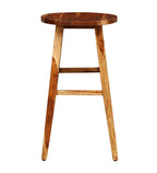 STRATA FURNITURE Solid Sheesham Wood High Bar Chair Wooden Kitchen Stool for Home and Restaurents (Rustik Teak Finish)