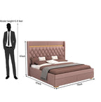 STRATA FURNITUR Sheesham Wood King Size Bed with Box Storage and Upholstery Tufted Headboard | Modern Wooden Double Bed Cot Palang Furniture for Bedroom, Hotels, Living Room, and Home (Onion Pink)
