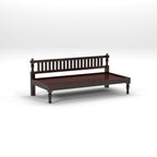 STRATA FURNITURE Solid Sheesham Wood 3 Seater Sofa Cum Diwan Bed for Living Room Bedroom Furniture Three Seater Sofa Wooden Couch Diwan Sofa Settee for Home, Hall, and Office (Walnut Finish)