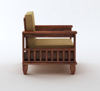 STRATA FURNITURE Sheesham Wood 1 Seater Sofa Set for Living Room Home Office Hall Solid Wooden Single Seater Sofa Set Furniture (Honey Finish)