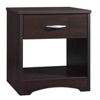 STRATA FURNITURE Sheesham Wood Bedside Table with Drawer and Shelf Storage Wooden Night Stand for Bedroom Living Room Home (Dark Brown Finish)