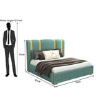 STRATA FURNITUR Sheesham Wood King Size Platfrom Bed with Box Storage and Upholstered Headboard | Modern Wooden Double Bed Cot Palang Furniture for Bedroom, Hotels, Living Room, and Home (Greendust)