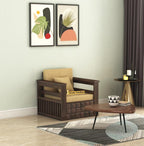 STRATA FURNITURE Sheesham Wood 5 Seater Sofa Set for Living Room Home Office Solid Wooden 3+1+1 Seater Sofa Set Furniture (Walnut Finish)
